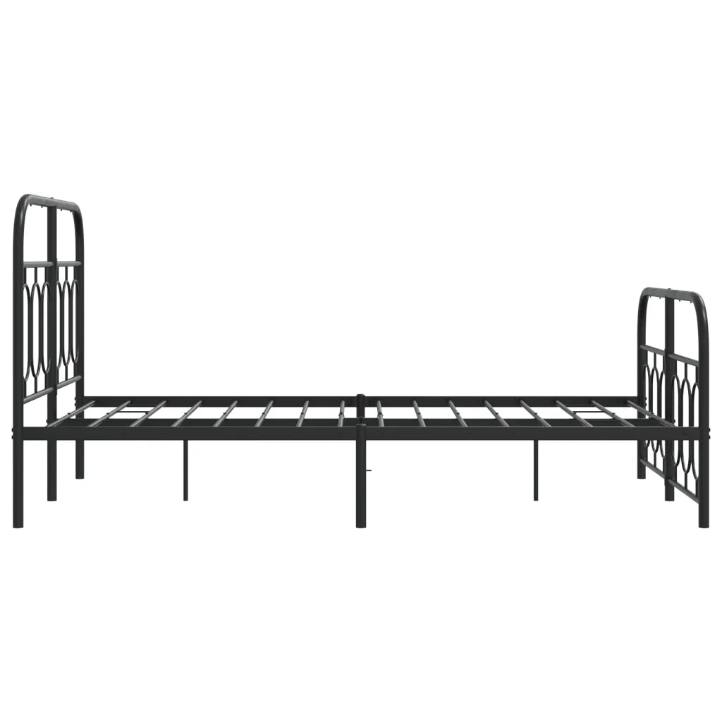 Giroletto con Testiera e Pediera Metallo Nero 120x190 cm 377132