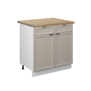 Mobiletto base per cucina Fame-Line GrigioBeige/Bianco 80 cm, PL Rovere Vicco