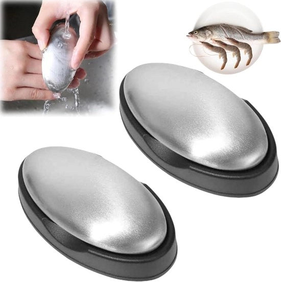 Detergente anti-ossidativo in acciaio inossidabile 2 pezzi - Detersivo per rimuovere odori di aglio - pesce - cipolle - e forti profumi di mano - Pulitore in acciaio inossidabile