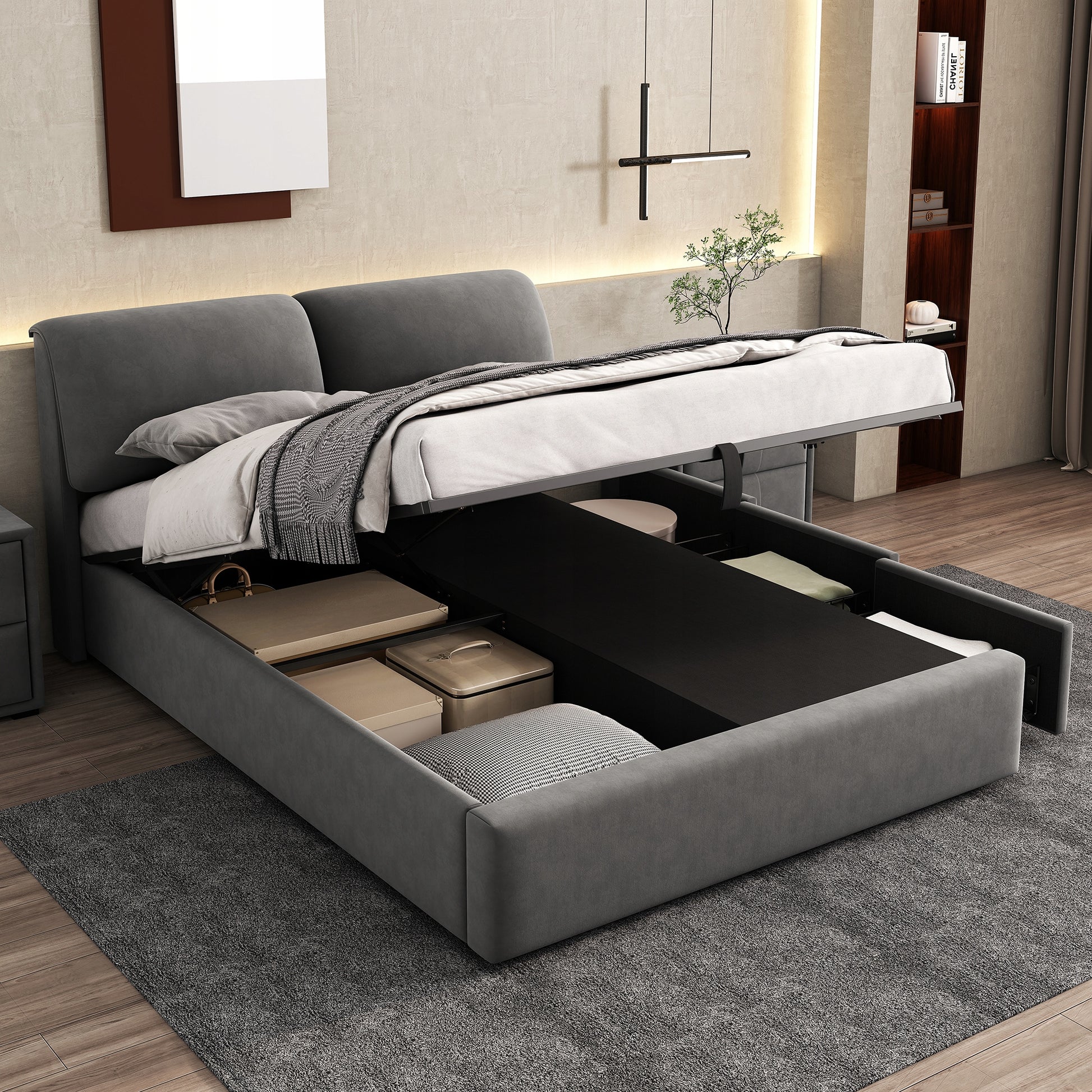 Letto 140x190 - Xylo - 3 Cassetti, Senza Materasso