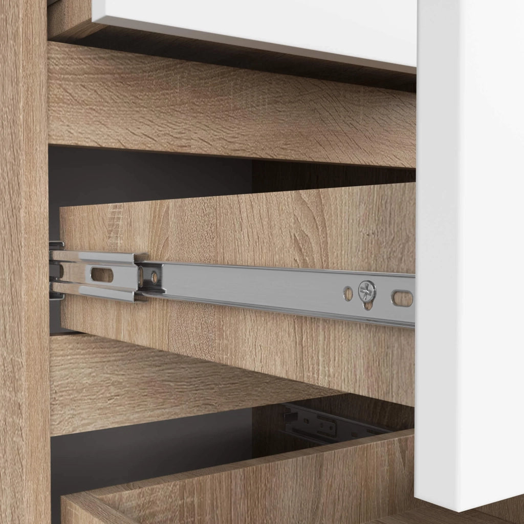 Cassettiera AKORD CL5 Cassettiera Sonoma Quercia 40 cm 5 cassetti inserto frontale Bianco 40x35x92 cm