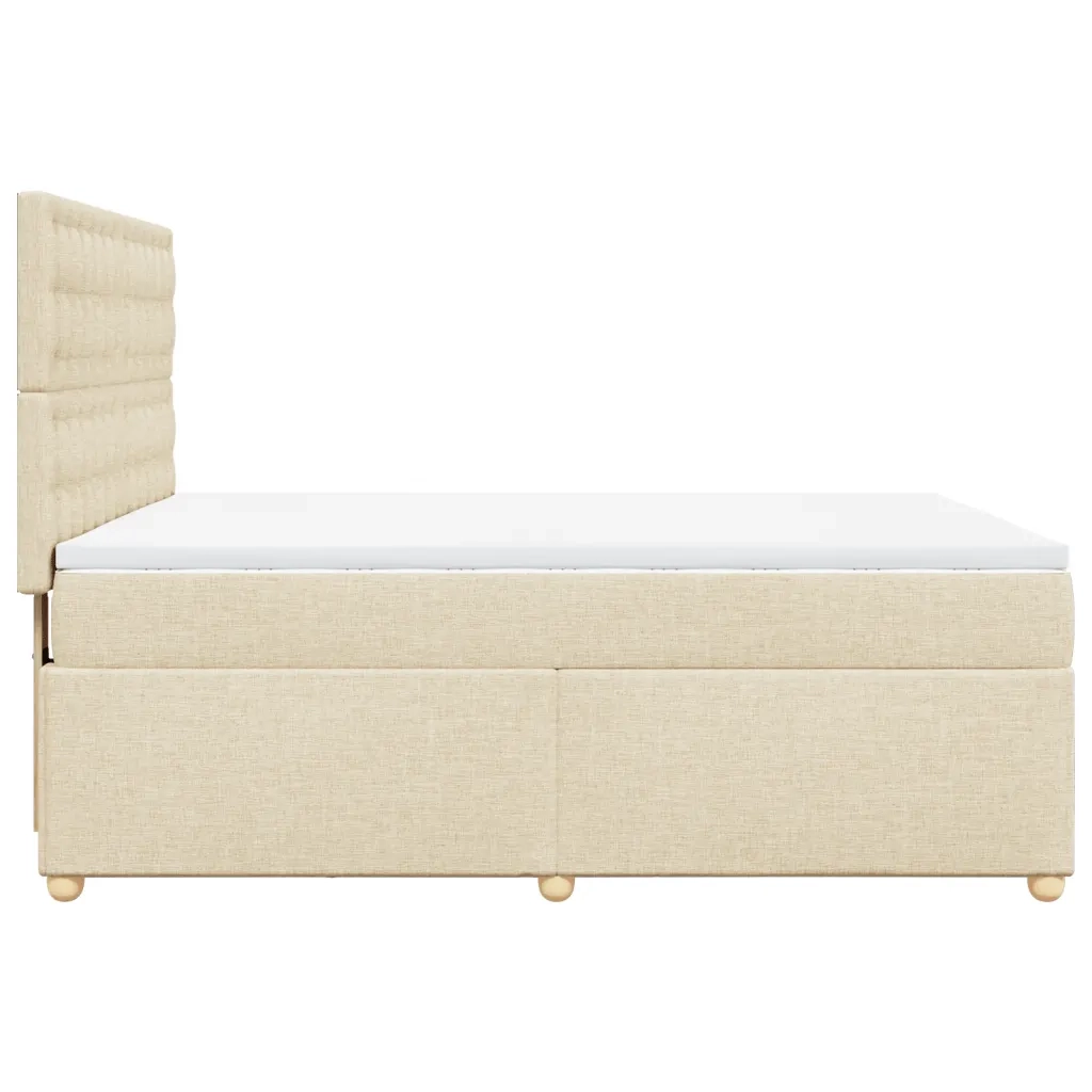 Giroletto a Molle con Materasso Crema 160x200 cm in Tessuto