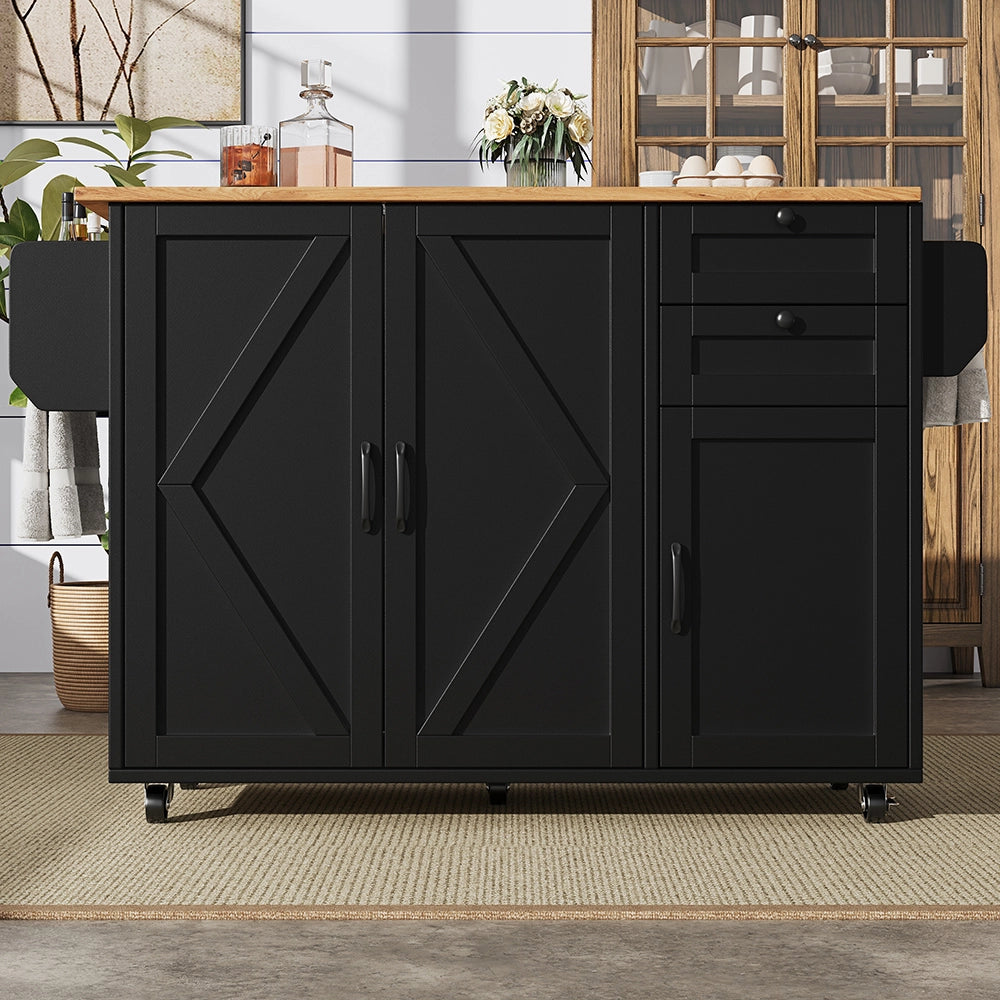 Isola cucina - Xylo - scaffali snack venatura legno nero