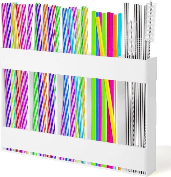 Organizzatore per canne di vetro riciclabile in acrilico per porte di cucina e lavabo - Bianco - Organizzatore per canne con adesivo a doppia faccia