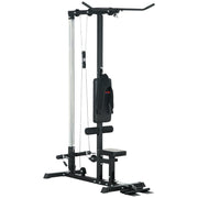 Stazione Fitness Multifunzione con Lat Machine 140x108x197 cm in Acciaio e PU Nero