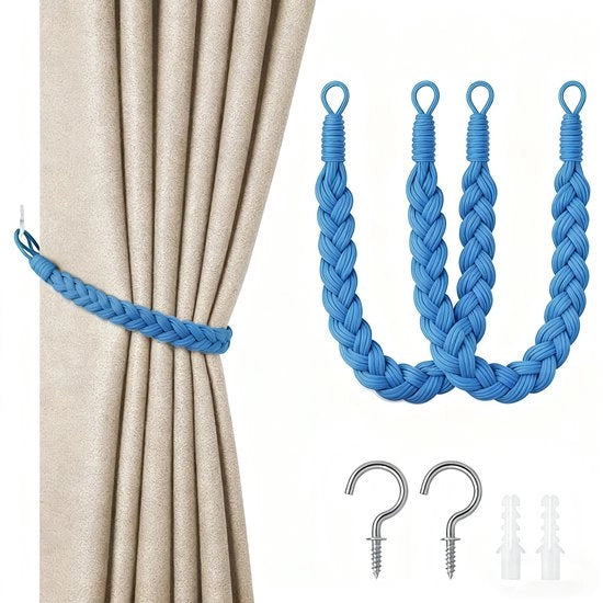 Set di 2 cordoni per tende - 60cm - cordoni per tende con gancio - cordoni per tende a mano - cordoni per tende a spirale - con gancio - adatti per casa, ufficio, soggiorno, camera da letto