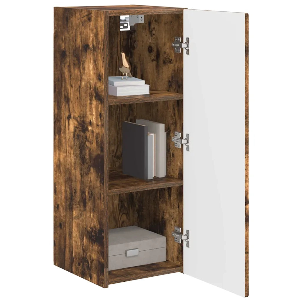 Mobile TV da parete 2 pz-Set di 2 Mobile TV a Muro-Credenza TV Rovere fum¨¦ 30 x 31 x 80 cm