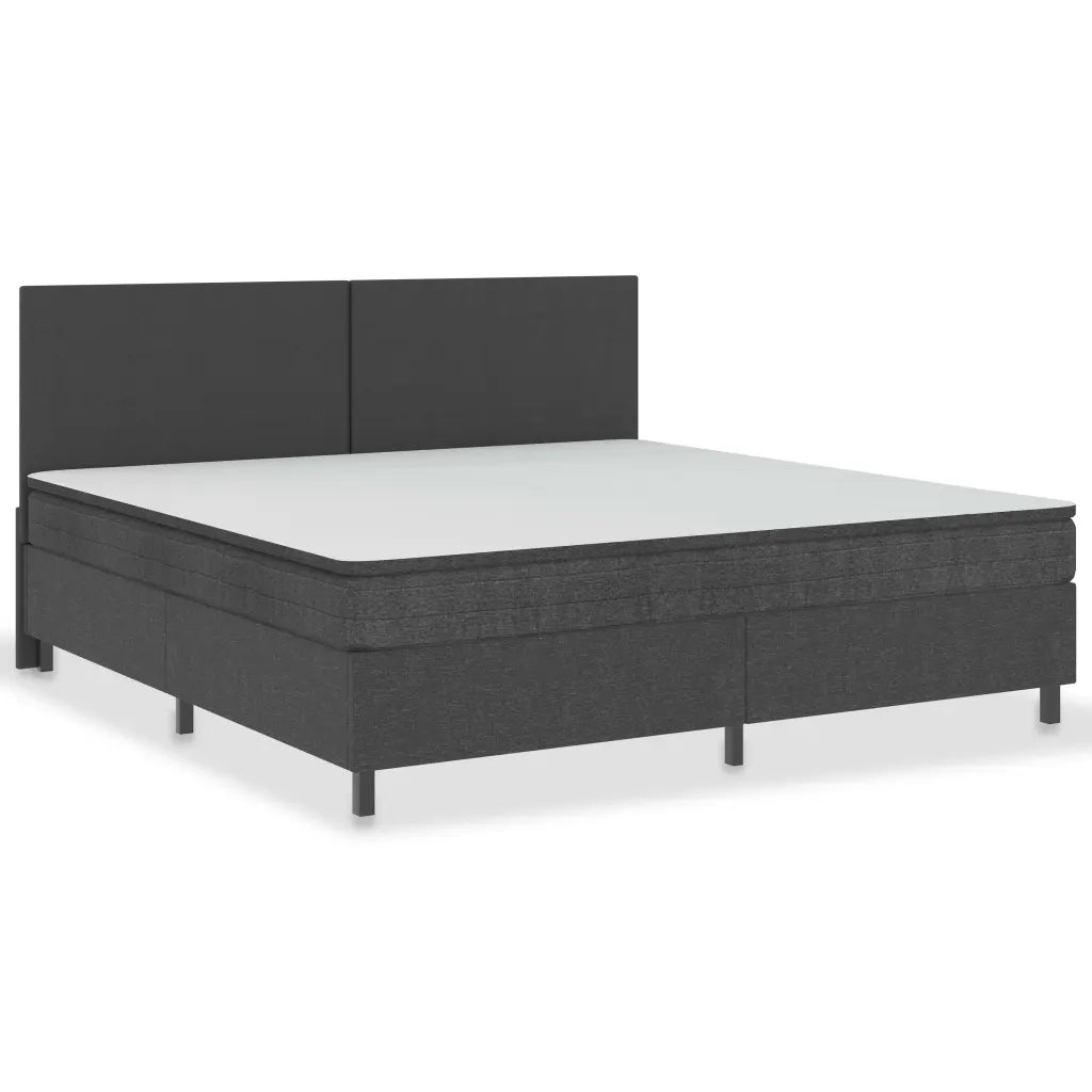 Letto a Molle Grigio Scuro in Tessuto 200x200 cm