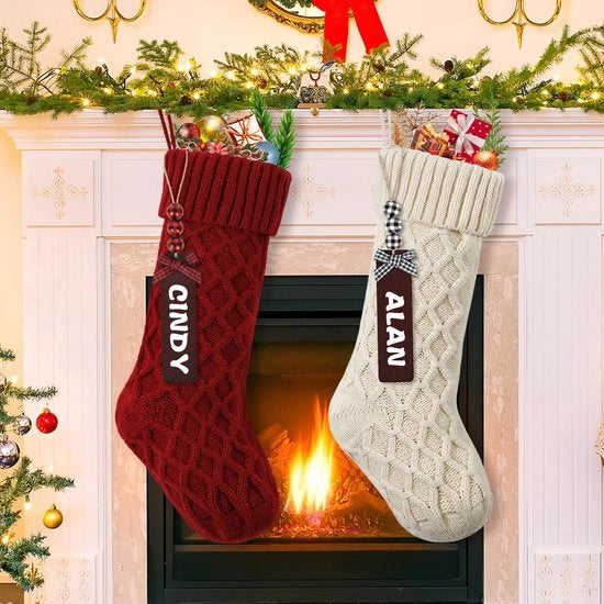 Natale - 2 Pack - Grande formato - Bianco - Decorazione natalizia - Ideale per le famiglie - 45 cm