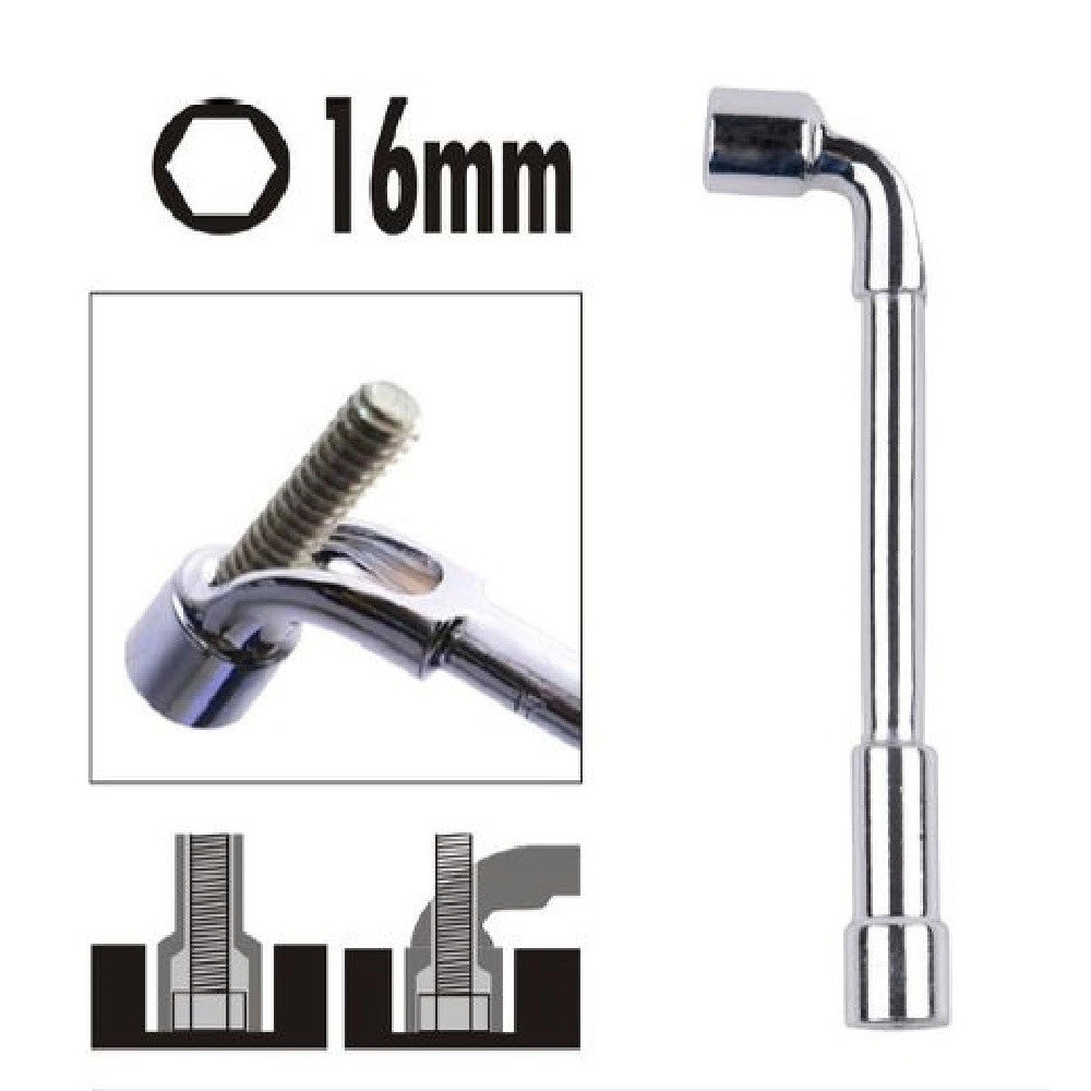 Trade Shop - Chiave Tipo L Bussola 16mm Bocca Esagonale Cromo Vanadio Acciaio 91624 Ferramenta -