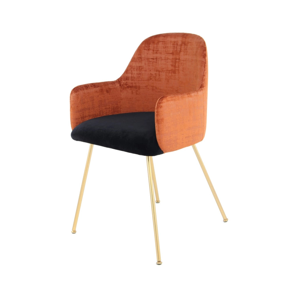 Sedia di design Richard in velluto terra e marrone