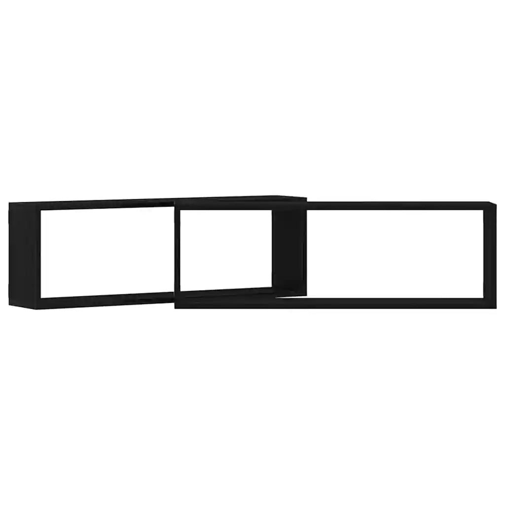 Scaffali da parete 2 pcs Rovere Nero 80 x 15 x 26 cm 862643