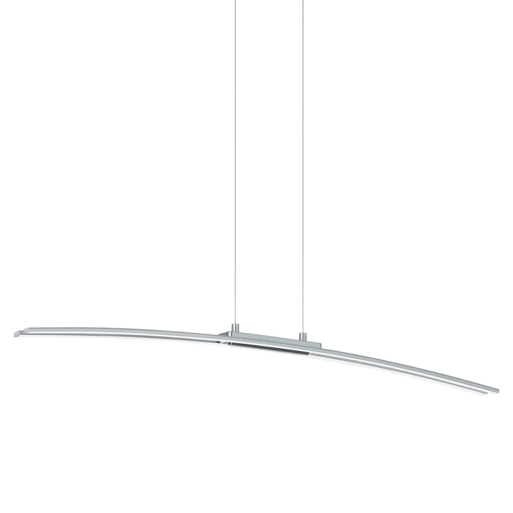 Lampadario A Sospensione Moderno Lasana Alluminio Cromo 1 Luce Led 30W 3500Lm