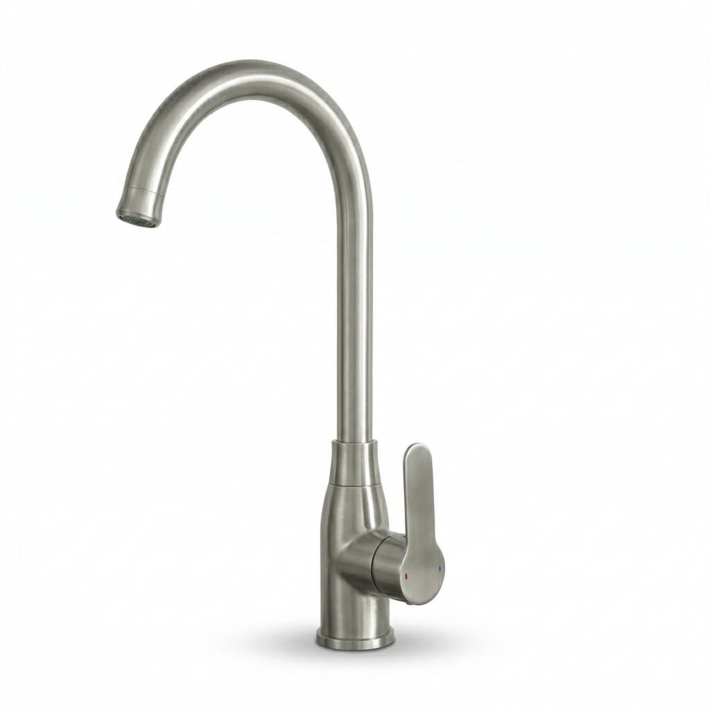 RUBINETTO MISCELATORE CUCINA MONOCOMANDO LAVANDINO CROMATO COLLO ALTO S9002
