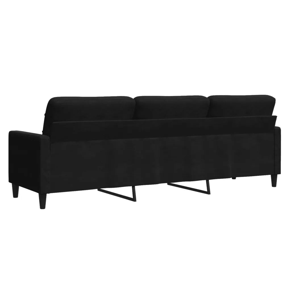 vidaXL Divano a 3 Posti Nero 210 cm in Velluto