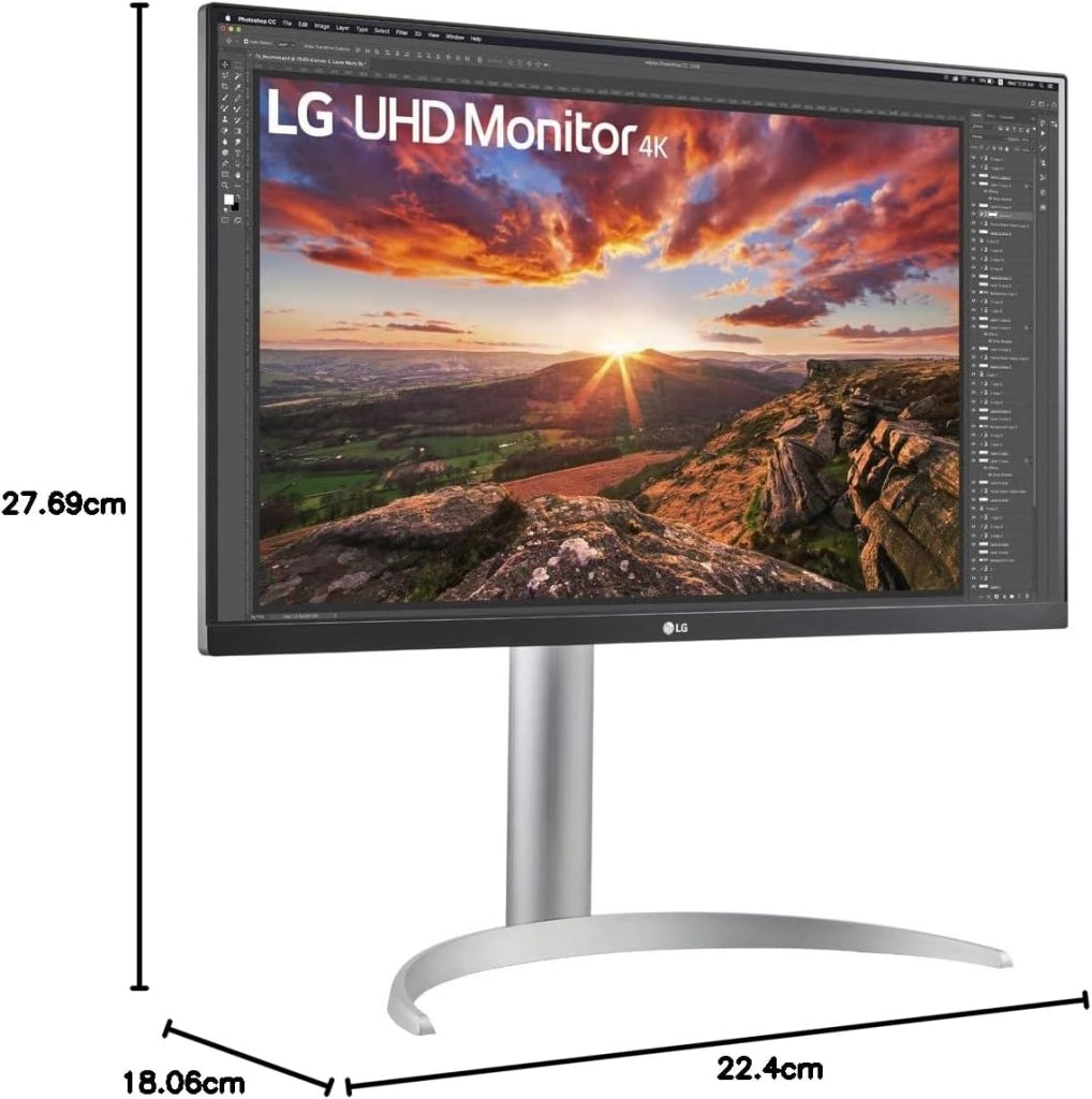 27UP850 Monitor 27" UltraHD 4K LED IPS HDR 400, 3840x2160, AMD FreeSync 60Hz, HDMI 2.0 (HDCP 2.2), Display Port 1.4, USB-C, USB 3.0, Audio Stereo 10W, AUX, Stand Pivot, Flicker Safe, Bianco