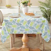 Tavolo con foglie rettangolari, vetro, tovagliato per tavolo duraturo, facile da pulire, lavabile, tovagliato per cucina, giardino, matrimonio, esterno, 140 x 180 cm