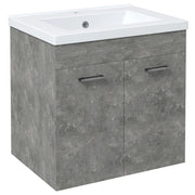 Mobile Bagno con Lavabo Armadio Sottolavabo Parete 2 Ante Grigio ¨C zephmum ¨C 60x45.5x60 cm
