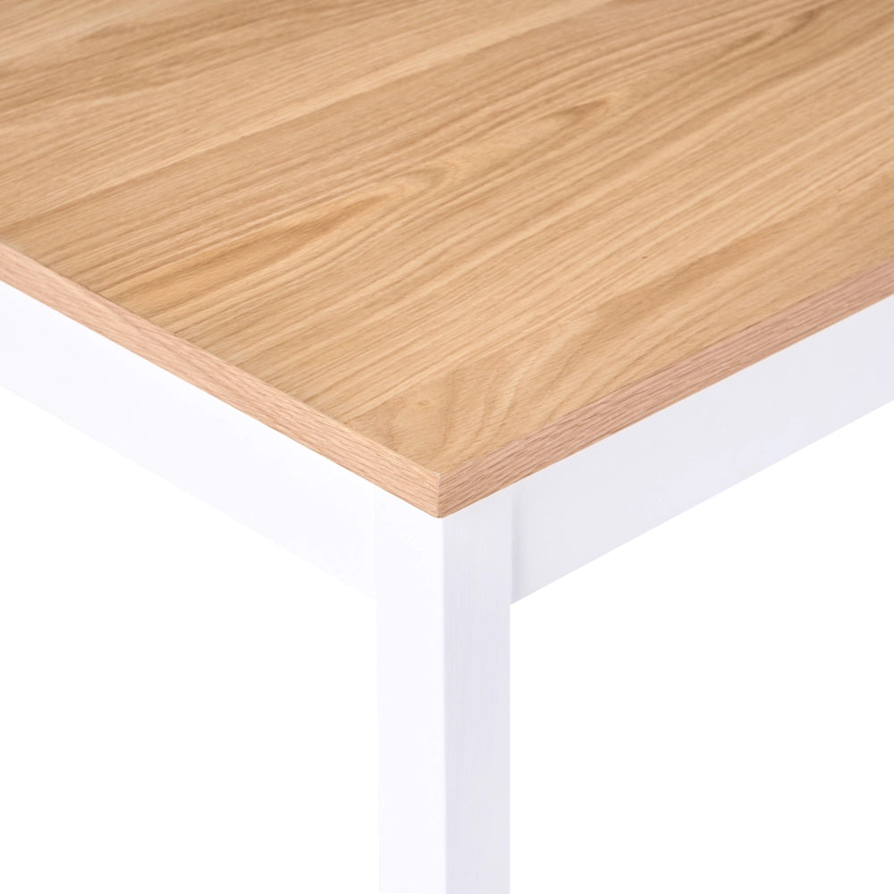 Tavolo da pranzo Tavolo da cucina in legno di pino chiaro con gambe bianche 74 x 120 x 75 cm