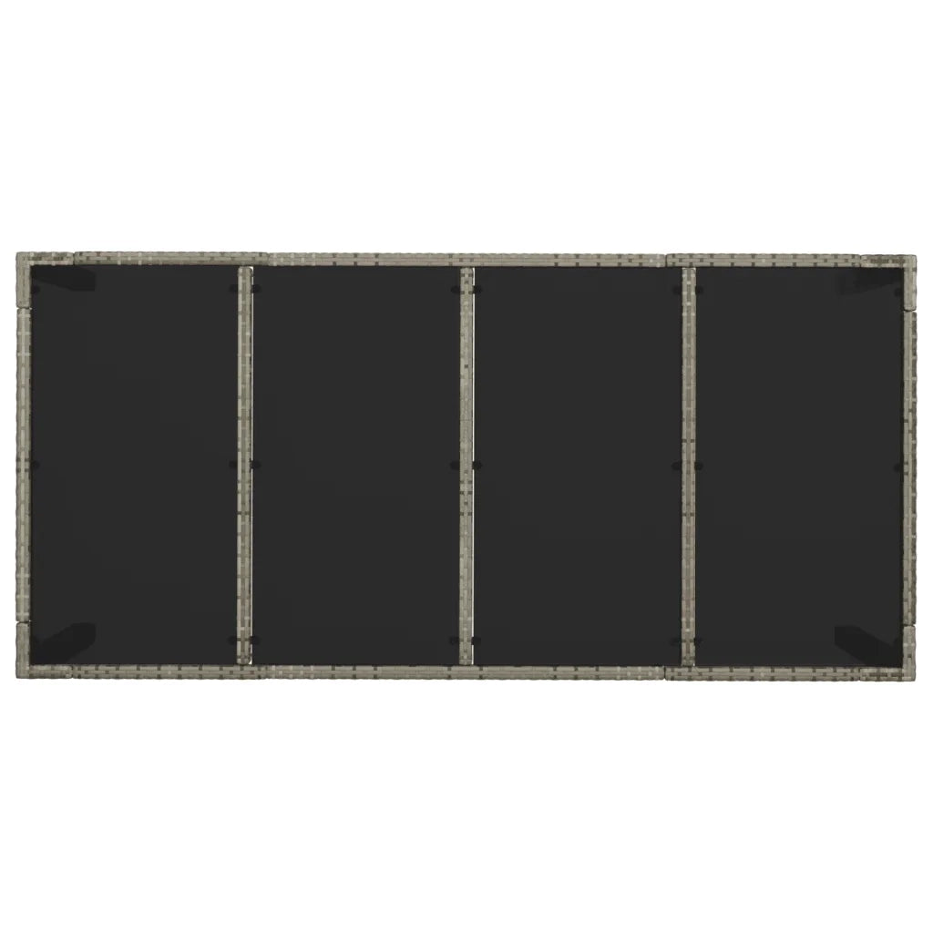 Set da Pranzo da Giardino 9 pz con Cuscini in Polyrattan Grigio 3184986