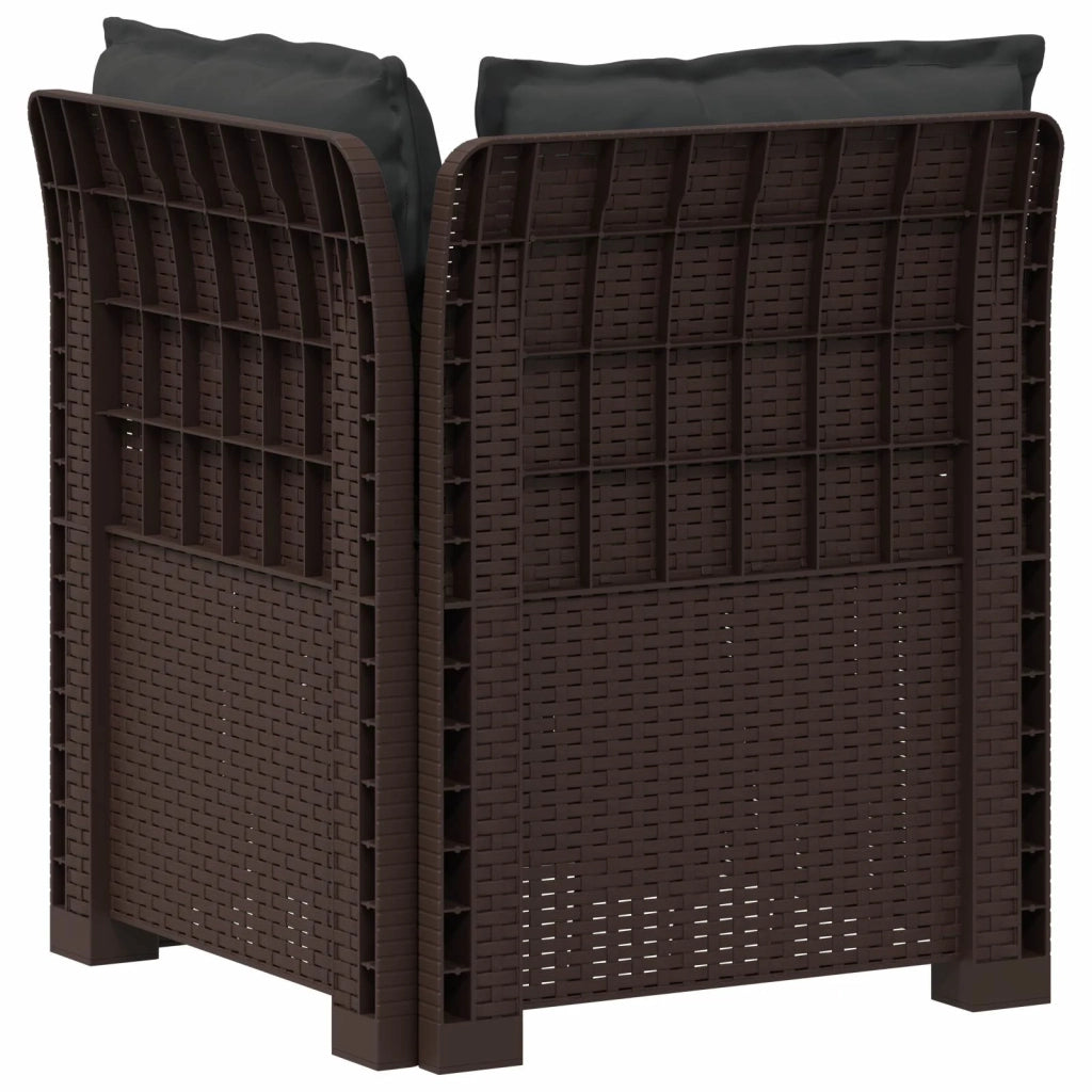 Divano da esterno-Divano da Giardino a 1 Posto con Cuscini Aspetto Rattan PP 430287