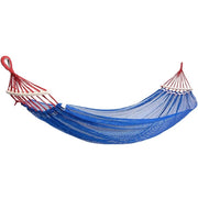 Trade Shop - Amaca In Rete Singola Portatile Leggera Dondolo Giardino Cortile Campeggio Blu -