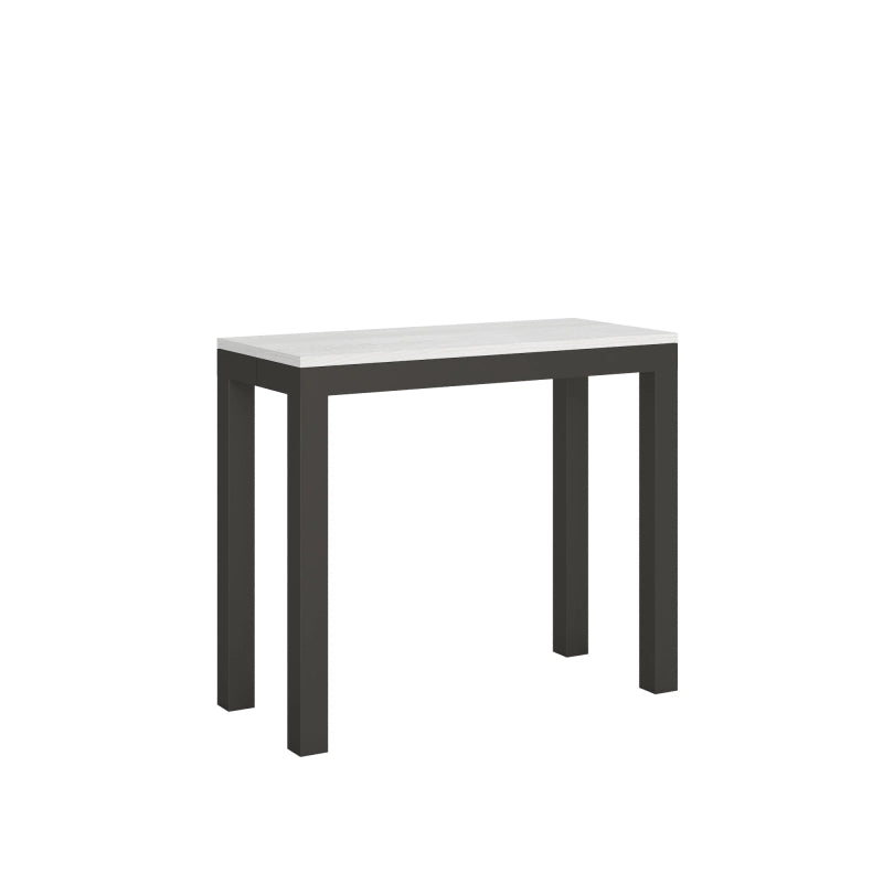 Consolle allungabile 90x40/300 cm Everyday Evolution telaio Antracite - Bianco Frassino