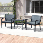 Set di mobili da giardino in rattan, per balconi, balconi, terrazze, per esterni, resistenti alle intemperie, in polipropilene, per 2 persone, set di mobili da balcone, 3 pezzi, 2 poltrone e