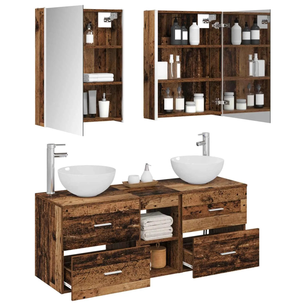 Set di mobili per il bagno 5 pcs Legno antico 3406733