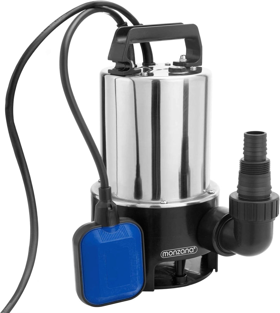 MONZANA® Pompa Sommergibile da Immersione 11.500 l/h 650 W Multiadattatore Pompe Drenaggio Acque Chiare e Scure Giardino