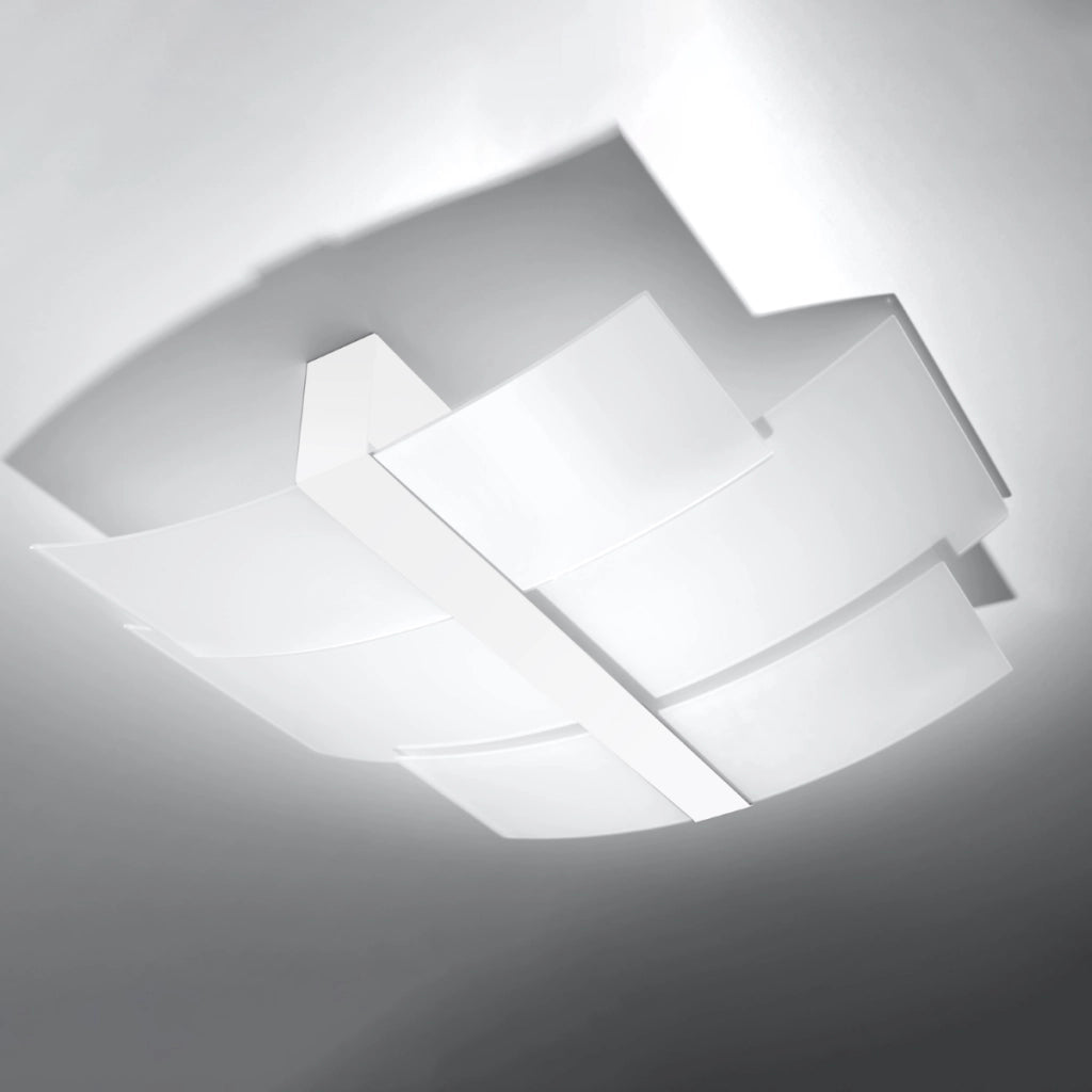 Lampada da parete a soffitto in acciaio e vetro bianco Tangerine Celia a 3 luci E27 LED