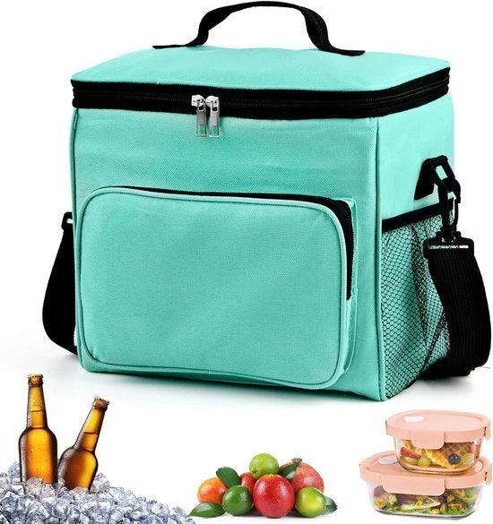 Tas geïsoleerde di 10 litri, pic-nic, portatile, impermeabile, riutilizzabile, per viaggi, lavoro, scuola, campeggio (verde)