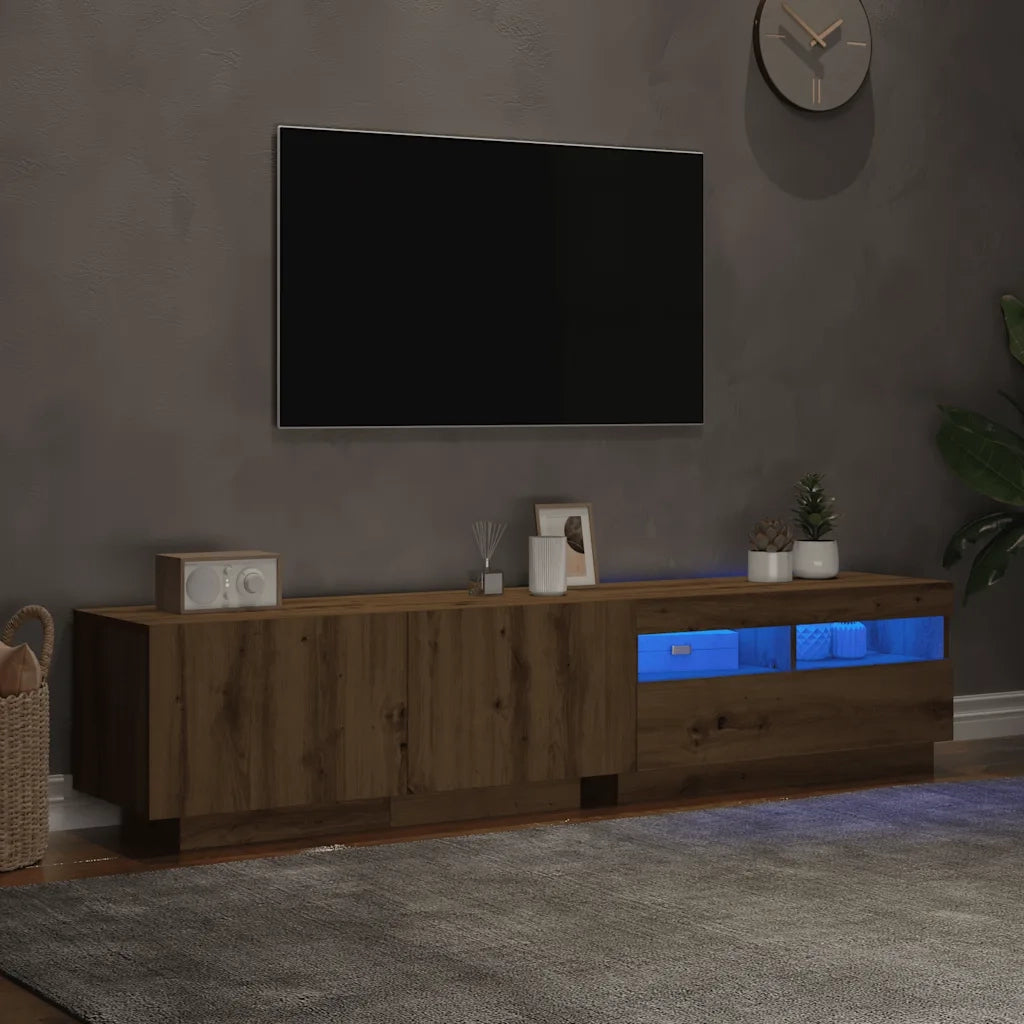 Mobile Porta TV con LED Artigianale 180x35x40 cm Multistrato 3329164
