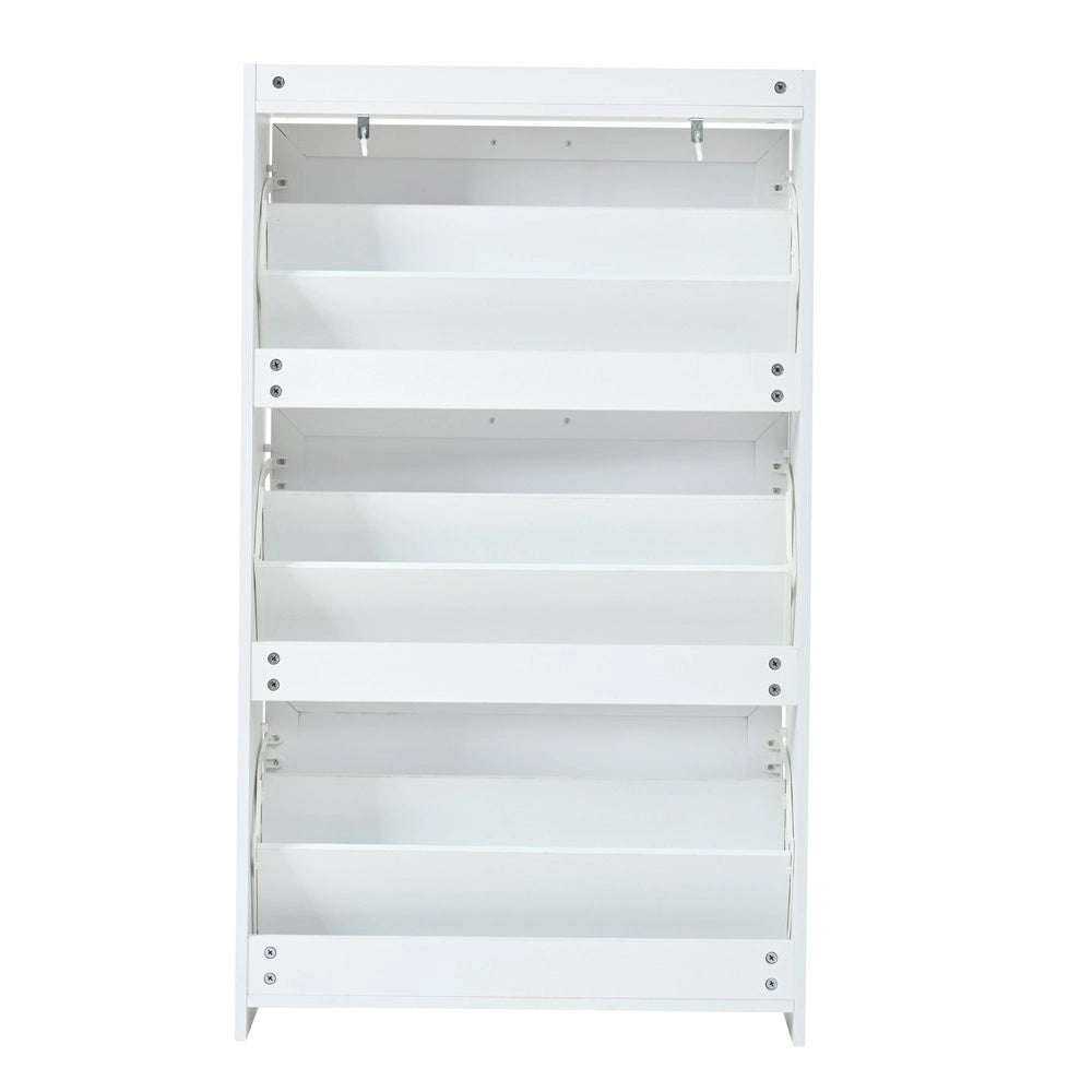 Scarpiera Alta con 6 Ripiani ¨C MINIMAL ¨C Bianco, MDF e Truciolato, 70x24x120 cm