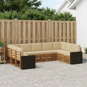 Set divano sezionale 9 pcs Naturale e Beige Poliestere 3384844