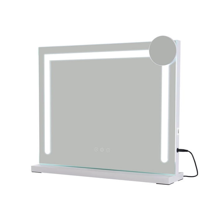 ZMH Specchio da bagno con illuminazione a LED specchio da parete bianco con funzione touch