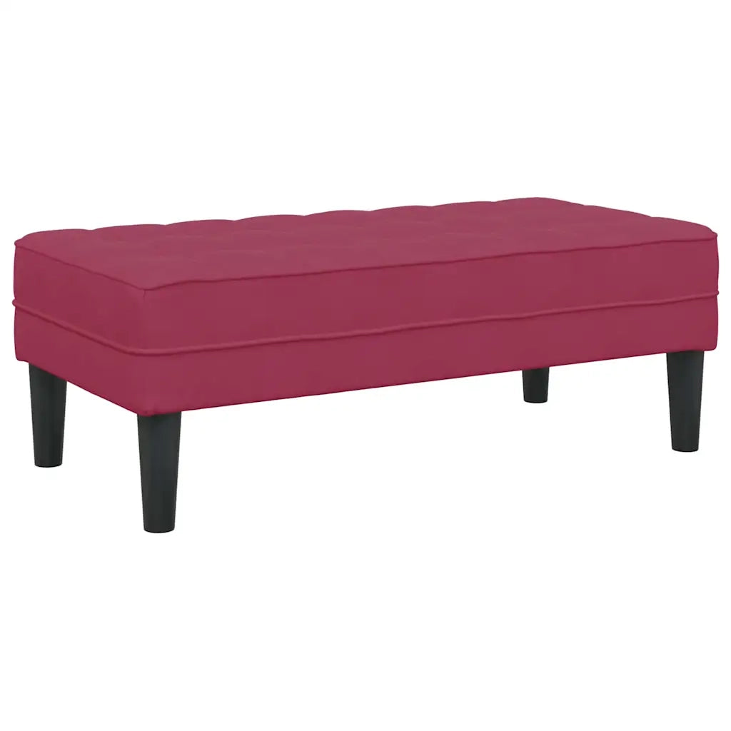 panchina con cuscino Rosso Vino 113 x 57 x 39 cm Velluto CFW7023069