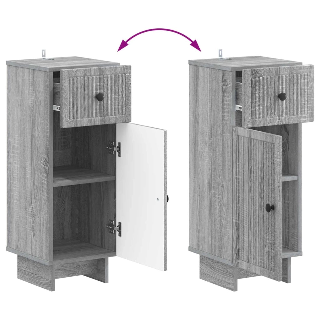 Mobiletto da Bagno EDE Sonoma grigio 30 x 31 x 80 cm 895951