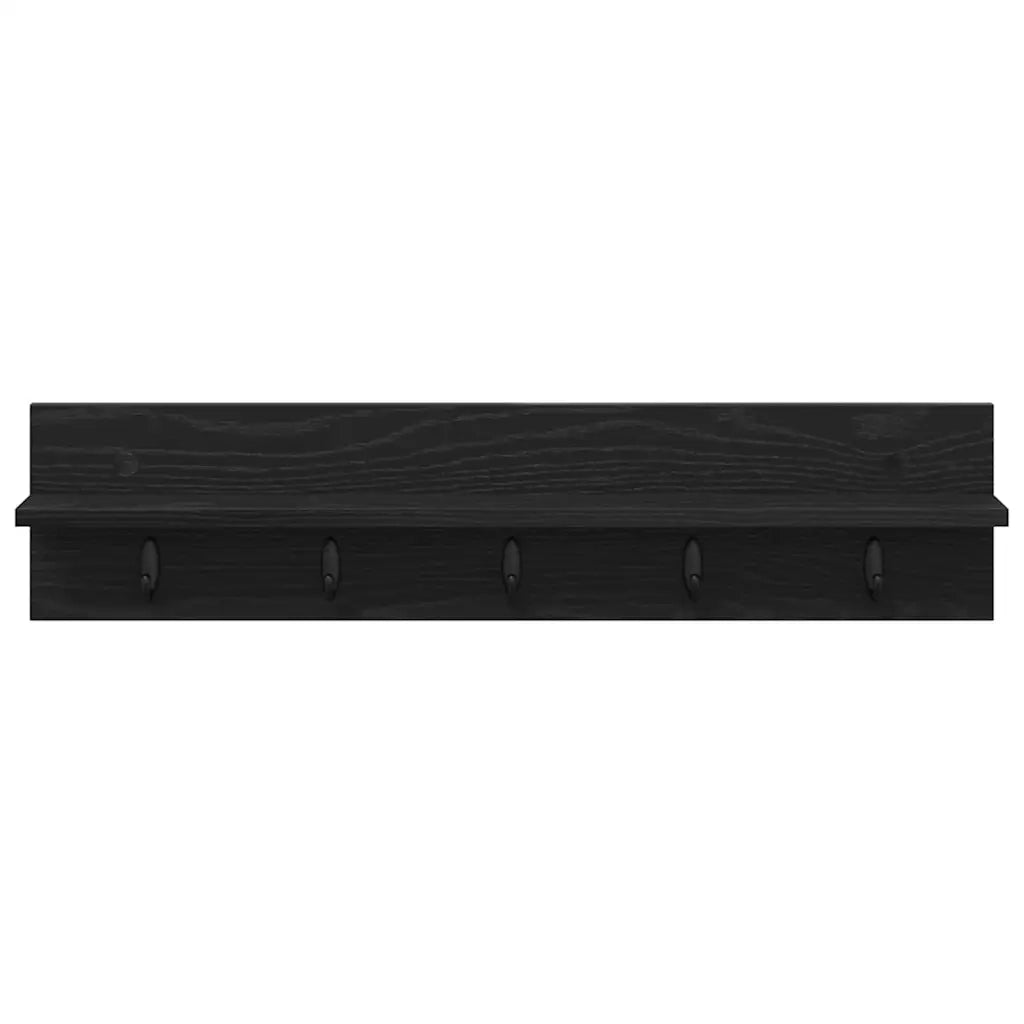 Appendiabiti a muro Rovere Nero 80 x 10,5 x 18 cm 874396