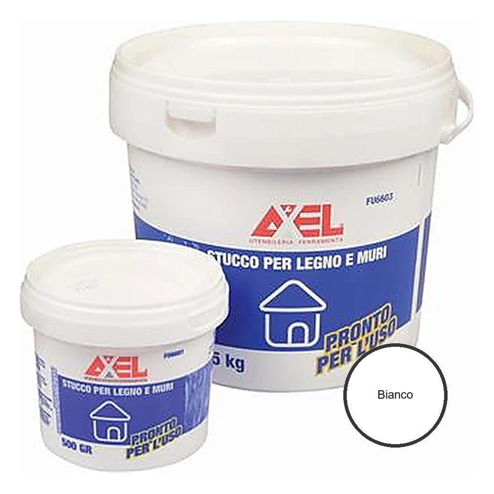 Stucco in pasta bianco axel per legno e muri *** formato 0,250 kg, confezione 1
