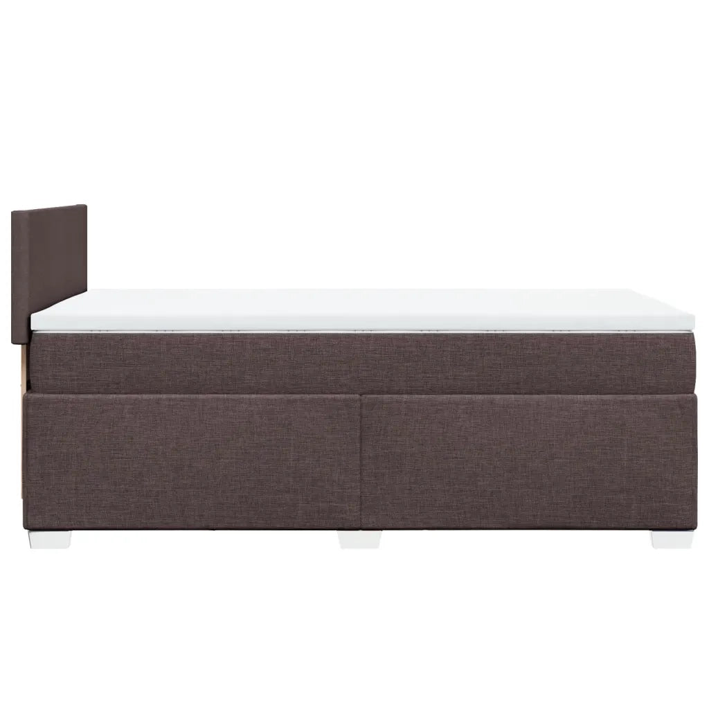 Giroletto a Molle con Materasso Marrone Scuro 90x200 cm Tessuto 3285767