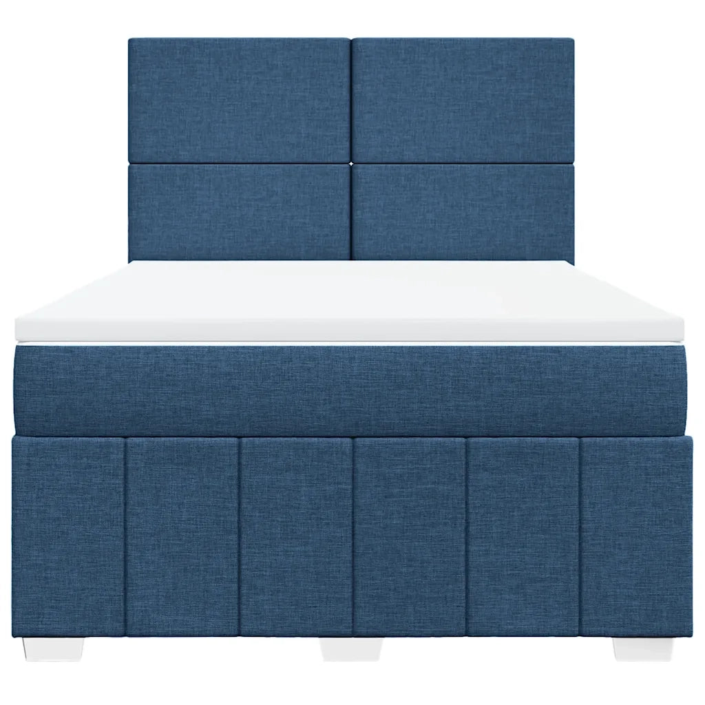 Giroletto a Molle con Materasso Blu 160x200 cm in Tessuto