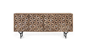 Credenza artigianale a 4 ante in legno di mango 177 cm