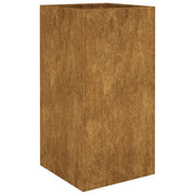 Portavaso per fioriera aiuola rialzata piante fiori terrazzo giardino 40 x 40 x 80 cm acciaio corten marrone 02_0037584