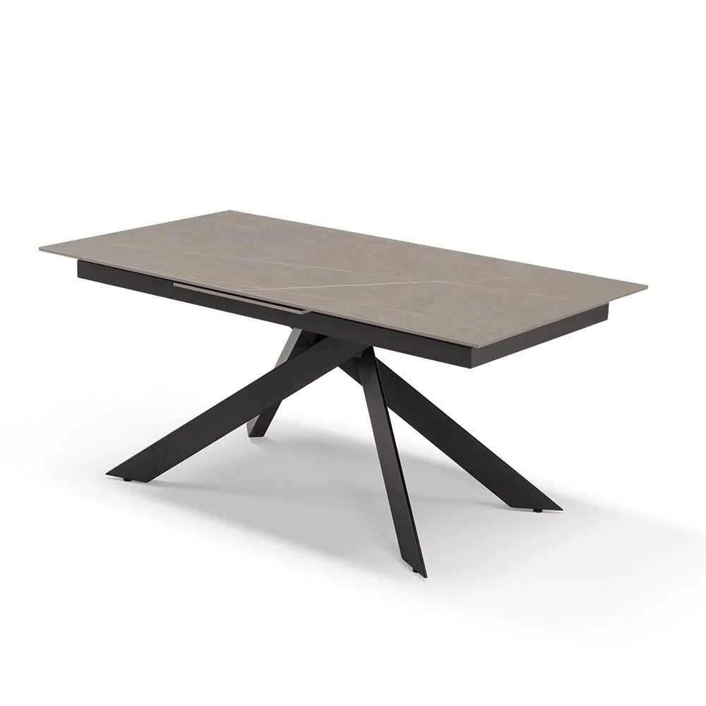 Tavolo allungabile da pranzo Pietra Grigia 170x90 fino a 220 CM modello ANTARES per sala da pranzo, cucina e soggiorno, design moderno con top in grès ceramico