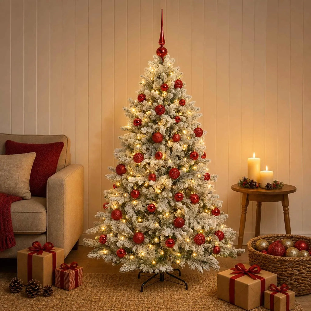 Albero di Natale Artificiale con Palline 150 cm 150 LED 3465876