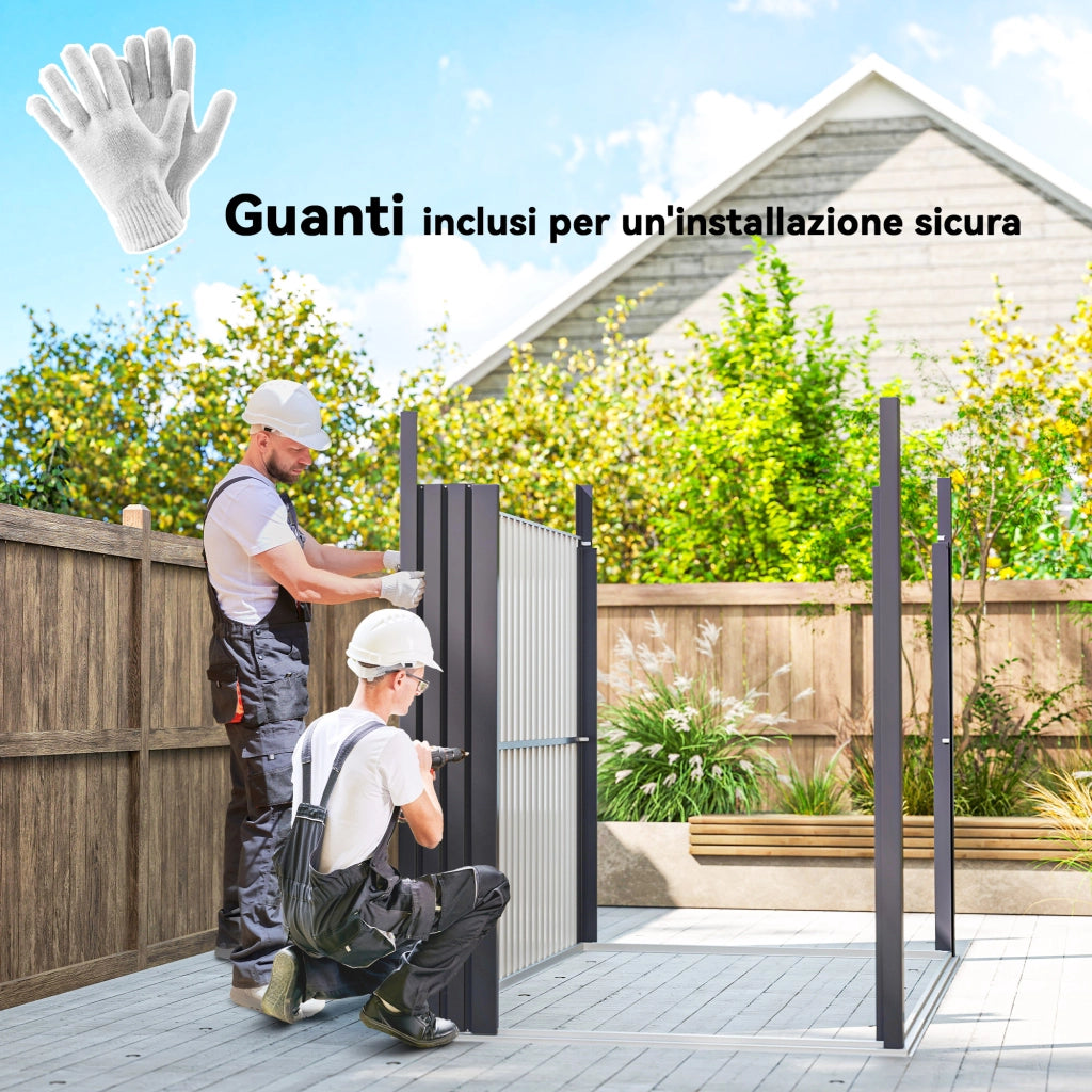 Capanno Giardino ¨C zephmum ¨C Acciaio Grigio Scuro 162x259x201 cm