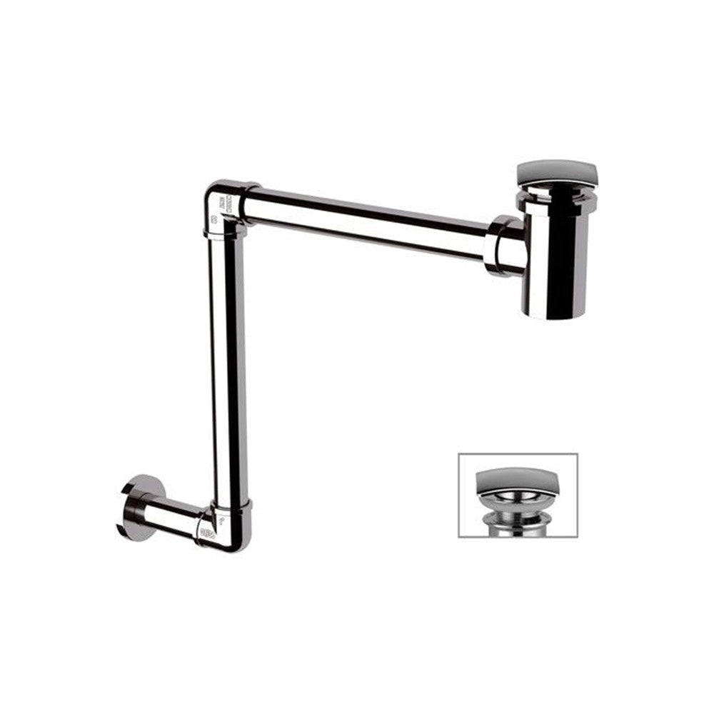 Sifone salvaspazio con piletta click-clack a s cromo