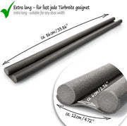Fascia di chiusura per porta - Drenaggio di porta - Blocco rumore e ventilazione - Doppie ruote isolanti - 86 cm - Grigio