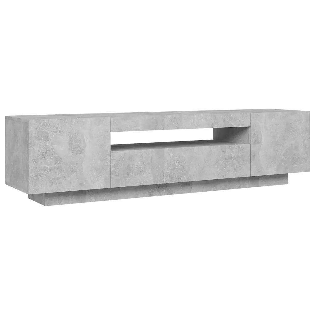 Mobile TV | Armadietto TV | Mobile Porta TV con Luci LED Grigio Cemento 160x35x40 cm